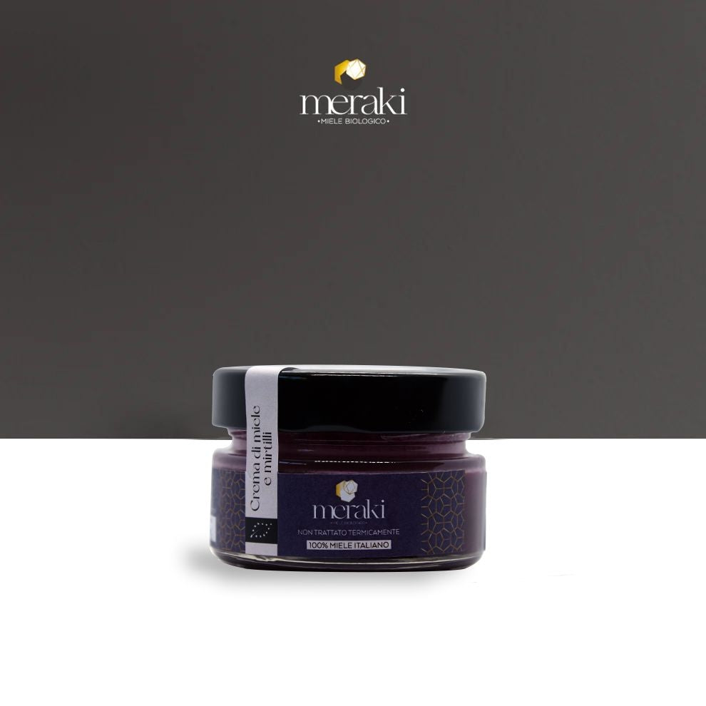 Crema di miele e mirtilli