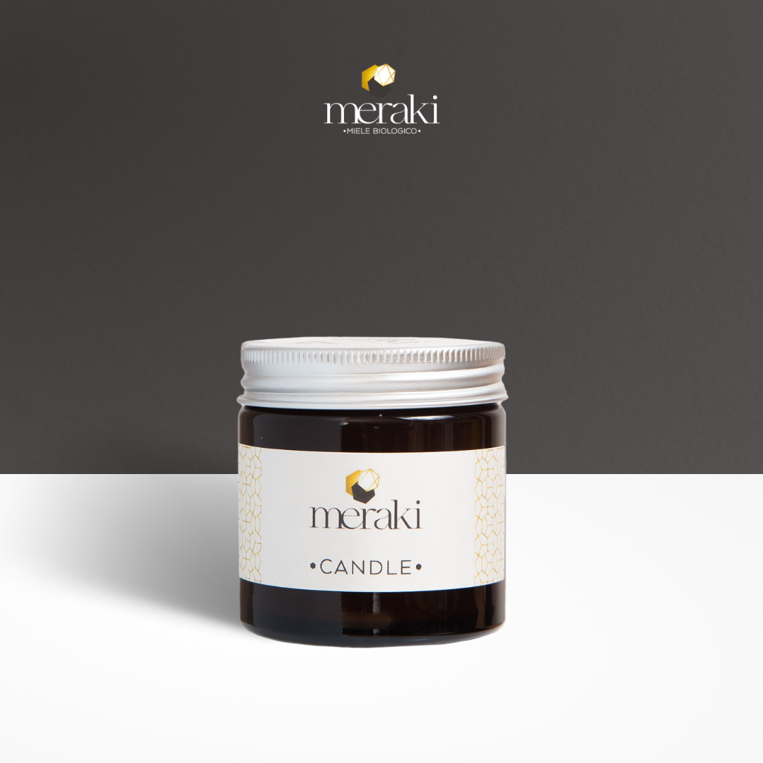 Candela in vetro alla Cera d'Api 60 ml